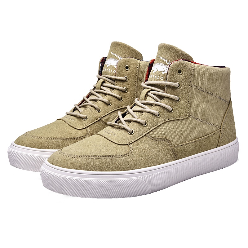 卡帝乐鳄鱼（CARTELO）男靴户外马丁靴男士英伦短靴工装休闲运动中高帮靴子男秋季