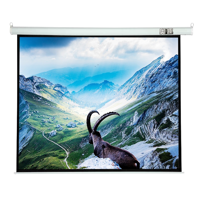 奥趣(AQ)150英寸4:3 玻珠电动遥控幕布 投影仪幕布 投影幕布 投影机幕布 电动幕布 幕布