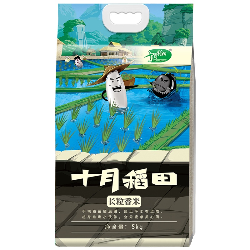 十月稻田 东北长粒香大米10斤农家香米5kg