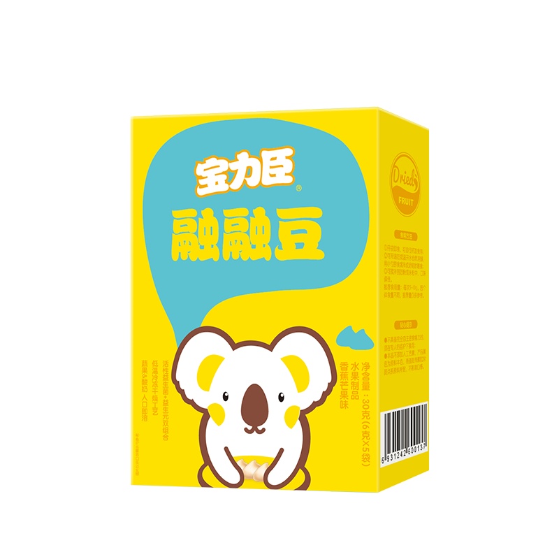 宝力臣宝宝辅食零食融融豆(香蕉芒果味)30克 盒装 点心