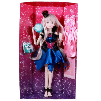 精灵梦卡通公主夜萝莉仙子diy梦幻套装改装女孩换装玩具白光莹60cm