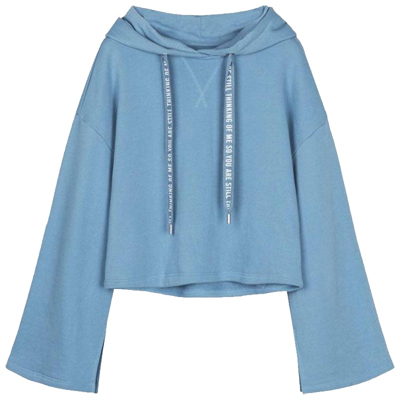 拉·贝缇韩版短款宽松百搭显瘦套头上衣纯色连帽卫衣女60300548