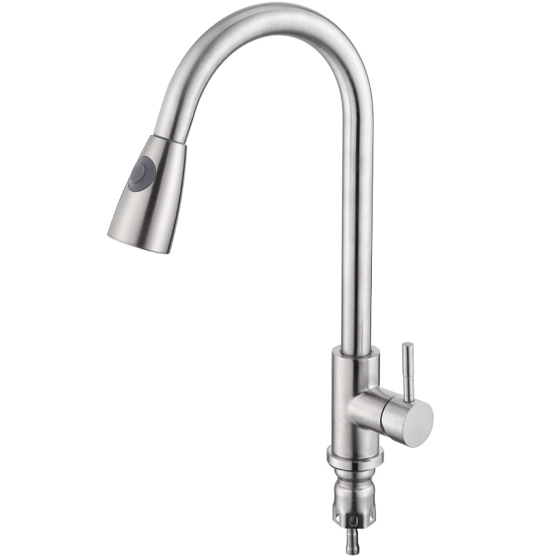 沐贝勒厨房水龙头冷热家用抽拉式伸缩洗菜盆304不锈钢多功能万向水