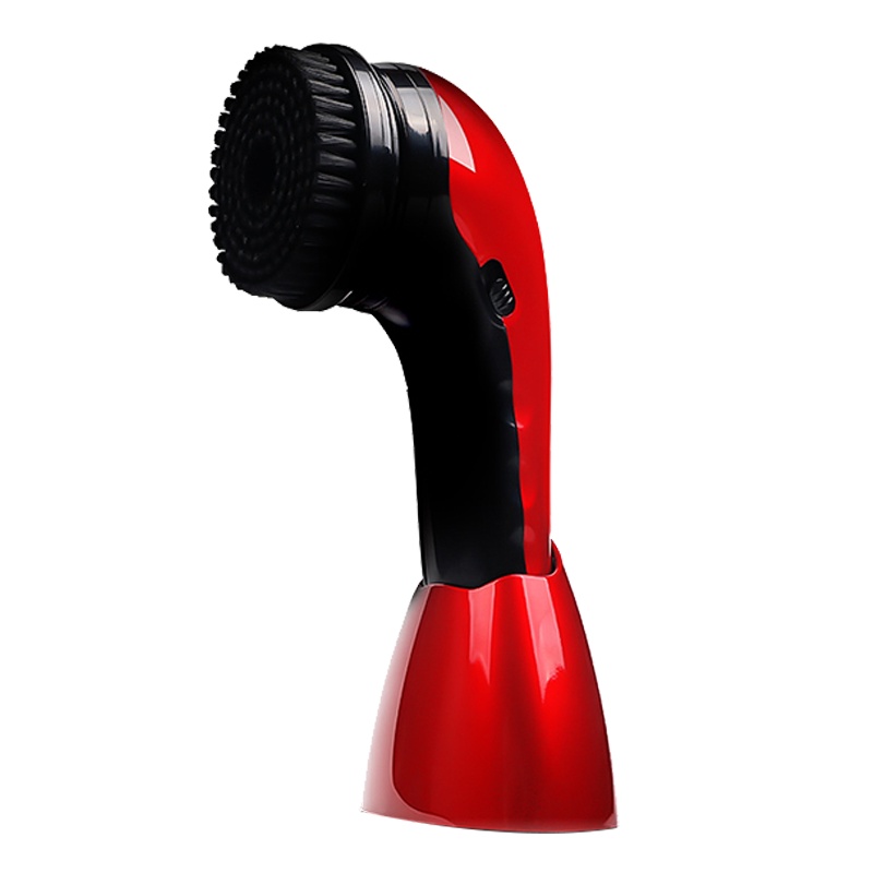 擦鞋机全自动家用电动擦鞋器手持皮鞋刷充电便携刷鞋器古达小型擦鞋干洗剂 红色插电电池两用(五个刷头)