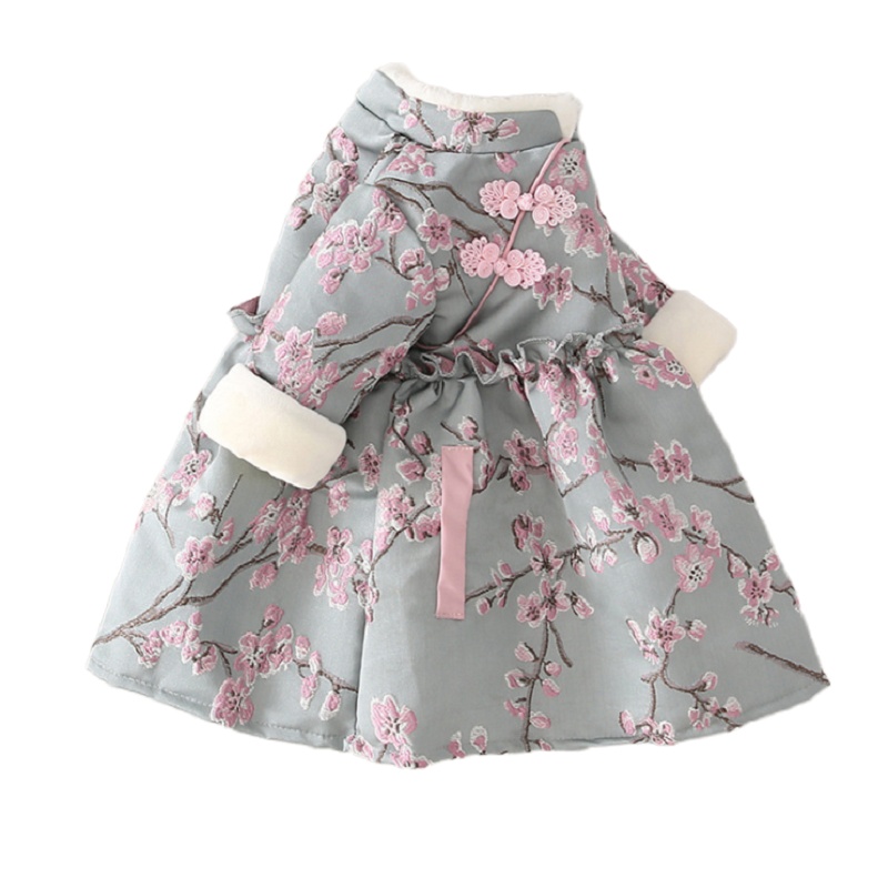 最喜家女童旗袍冬过年喜庆宝宝拜年服周岁礼服女冬婴儿唐装 中国风 洋气