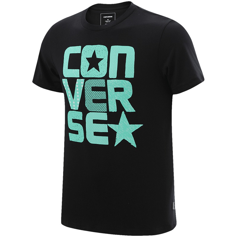 【自营】Converse匡威男装透气圆领运动休闲短袖T恤10003427-A02 L 10003427-A02黑色