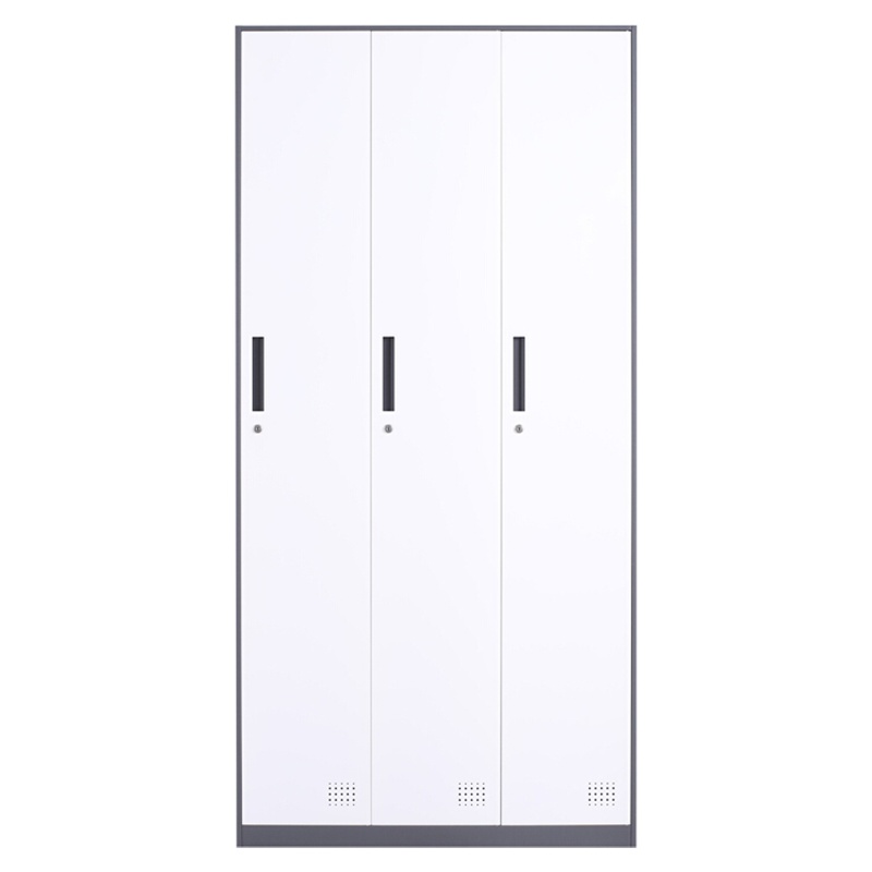 慧采云 办公家具优质钢制窄边套色三门办公柜铁皮柜更衣柜换衣柜子收纳柜储物柜900*500*1850mm