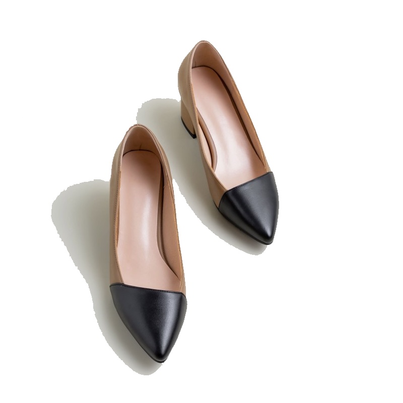 Tiauny 新款单鞋浅口粗跟鞋OL简约四季鞋百搭时尚高跟工作鞋女鞋y1-20