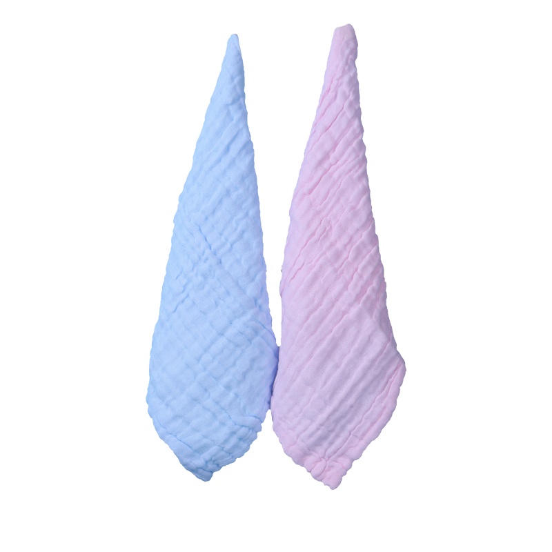 苏宁宜品素色泡泡纱布小方巾两条装