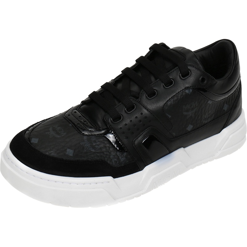 MCM 男士 涂层帆布配皮系带休闲运动鞋 MEXASMM37