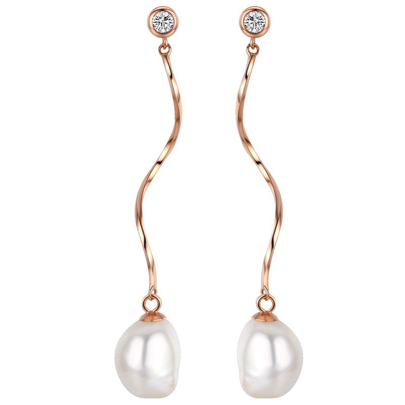 佰色传情巴洛克耳环女新款潮法式异形复古耳坠耳饰天然珍珠耳钉