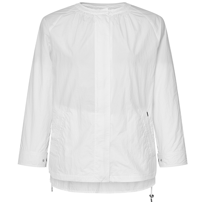 哈吉斯HAZZYS 春季新款女九分袖小夹克轻薄纯色外套