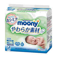 MOONY尤妮佳婴儿纯水湿巾绵柔材质80片*3