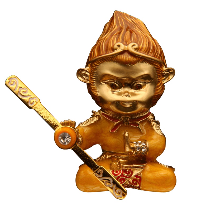 齐天大圣汽车车载空调出风口香水 车用小风扇香水 车内摆件品 黄衣/蓝衣2件套