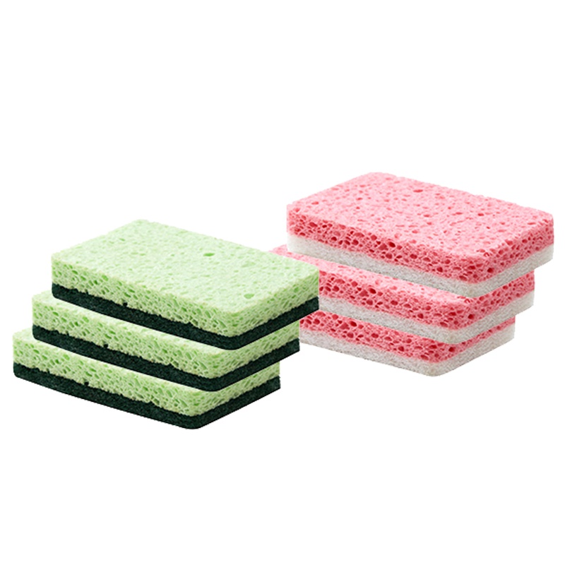 苏宁极物 天然木浆棉洗碗刷 抹布 百洁布 6片装洗碗海绵加厚擦锅百洁布清洁刷锅刷碗洗碗布厨房抹布不易沾油神器