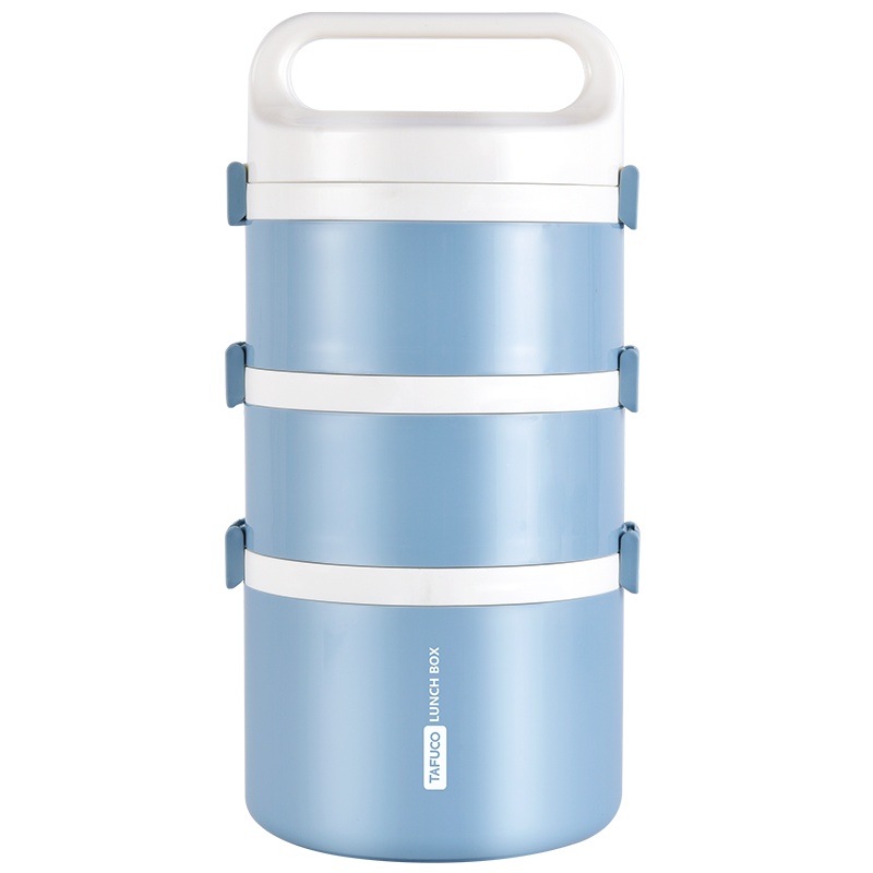 日本泰福高(TAFUCO)新品保温饭盒304不锈钢防溢叠叠乐发泡便携饭盒多层便当盒上班族学生 保温桶成人饭盒