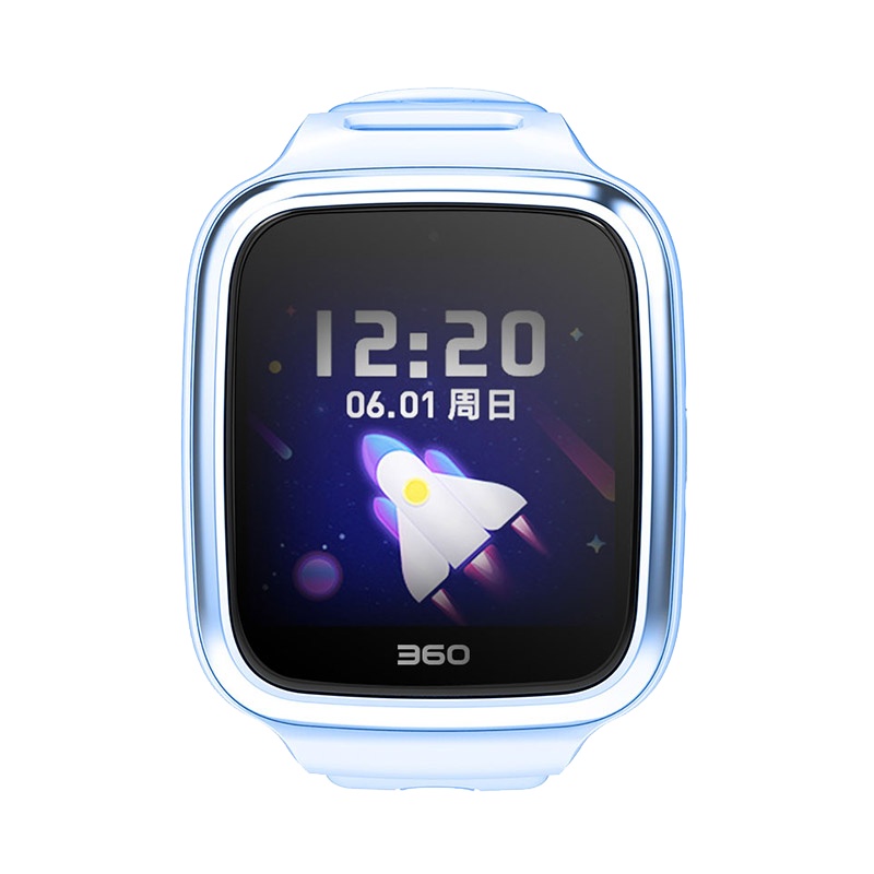 360(360)儿童电话手表7W 远程拍照 语音微聊 防水防丢定位 智能问答 W803 彩屏电话手表 天空蓝