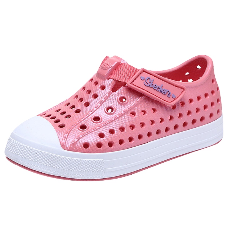 Skechers斯凯奇女童鞋轻便透气洞洞鞋防滑沙滩鞋86708N-PNK