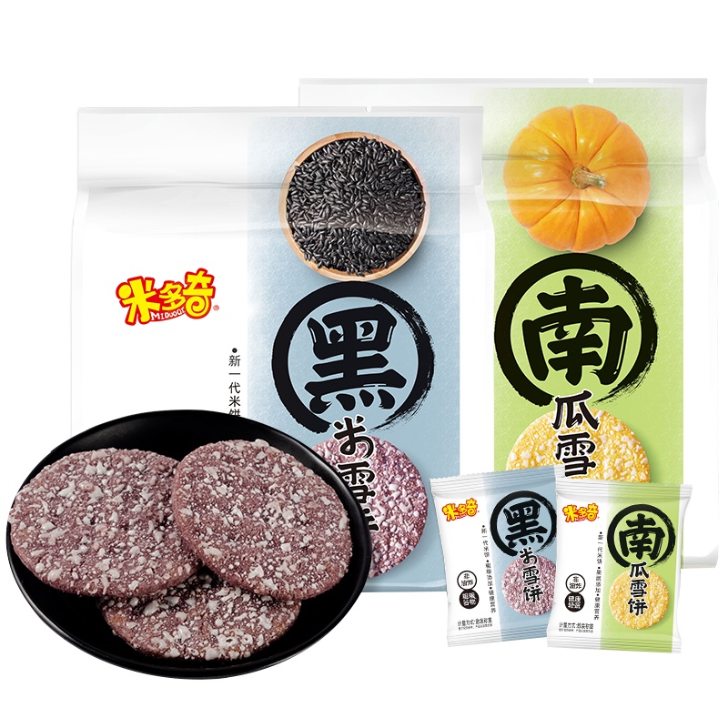 米多奇粗粮雪饼336g香脆雪米饼休闲零食膨化食品点心