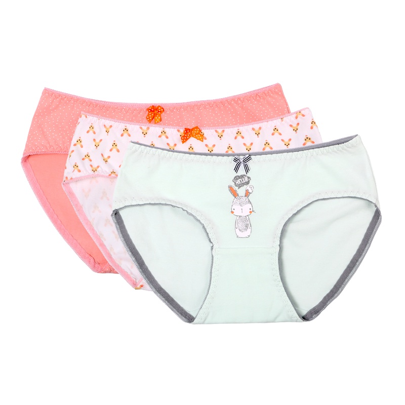 红豆(HODO)2019年新款A类四季居家少女女童内裤3条装