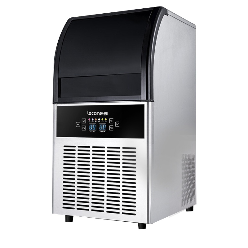 乐创(lecon)商用制冰机大容量家用奶茶店酒吧KTV酒店全自动方块冰块造冰机单次出冰55颗(80KG)XB-180G