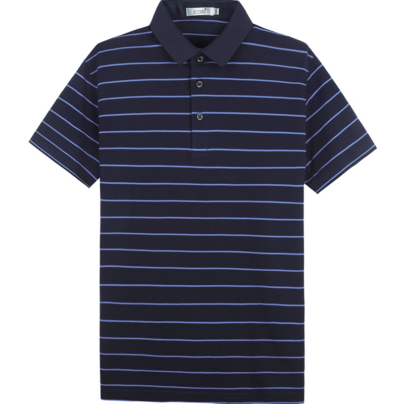 HODO红豆男装 男士短袖T恤 夏季新品时尚翻领polo衫条纹修身短袖T恤男