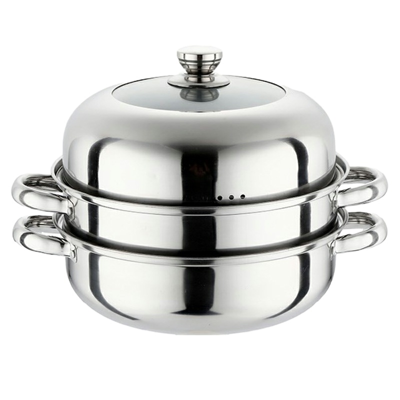 苏宁极物 凯斯拓 钢耳双层组合盖汤蒸锅带蒸片28CM TF-080