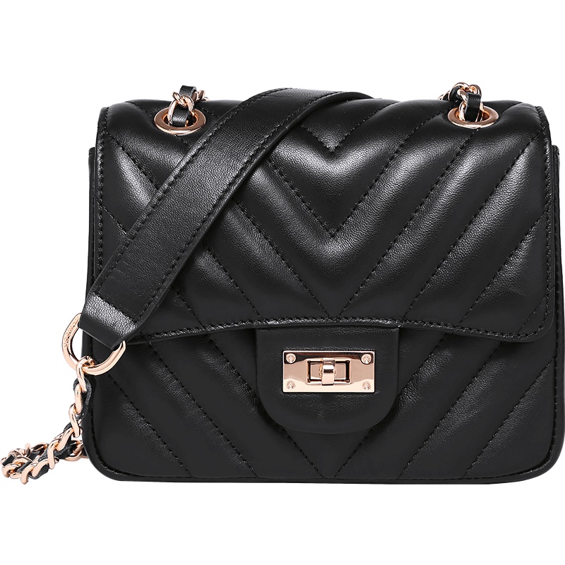 羊皮菱格链条包小香风女2019时尚潮款斜挎包