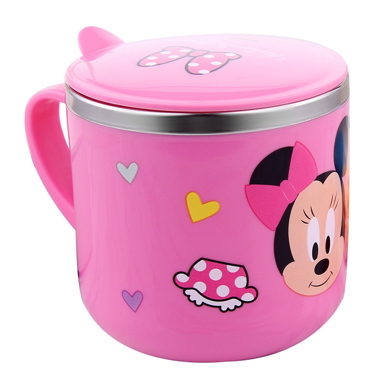 迪士尼(Disney)婴儿童保温杯HM1623N 漫威米奇米卡通宝宝单柄训练喝水口杯子小孩家用学饮杯不锈钢带盖290ML