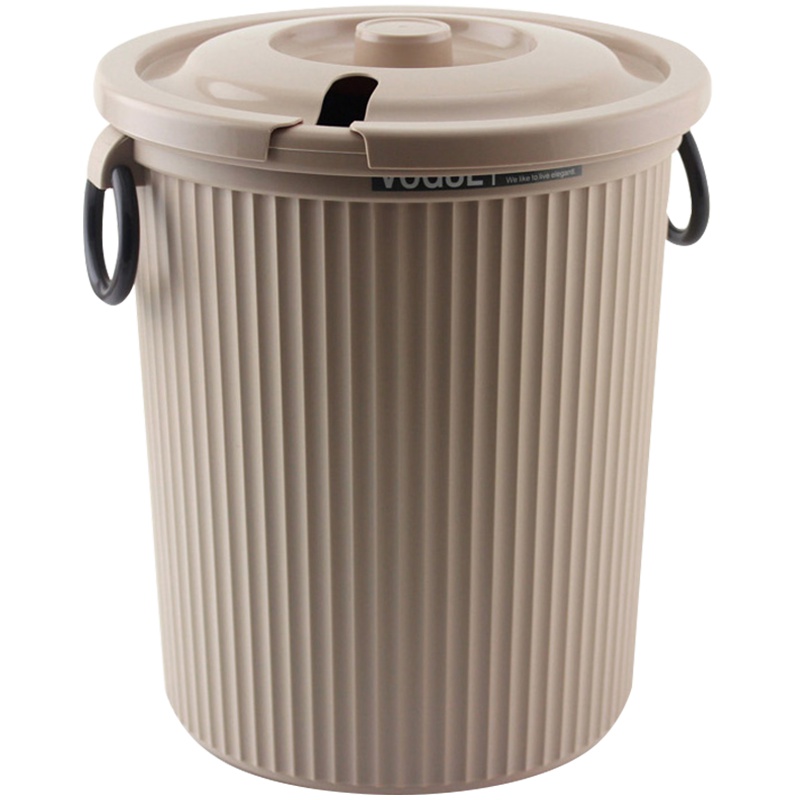 唐宗筷 带盖茶渣桶 加厚塑料茶水桶 带水管排水桶 茶叶垃圾桶 废水桶 滤茶桶 储茶桶 废茶桶 米色 大号 C6592