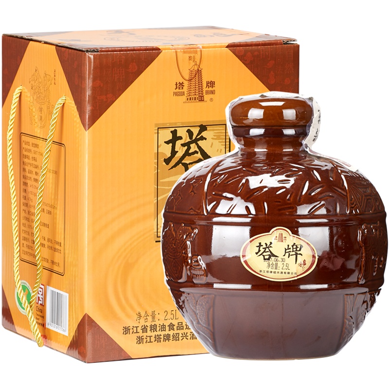 塔牌 绍兴黄酒 香雪酒 甜型 糯米酒 2.5L单坛礼盒装 坛装花雕酒