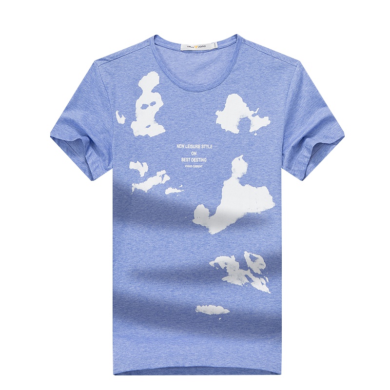 雅鹿男装短袖T恤男士简约时尚印白短袖T恤ADE2TB228S