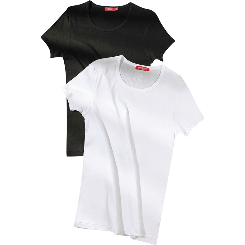 莫代尔 2件装男士圆领打底短袖纯色纯棉T恤打底