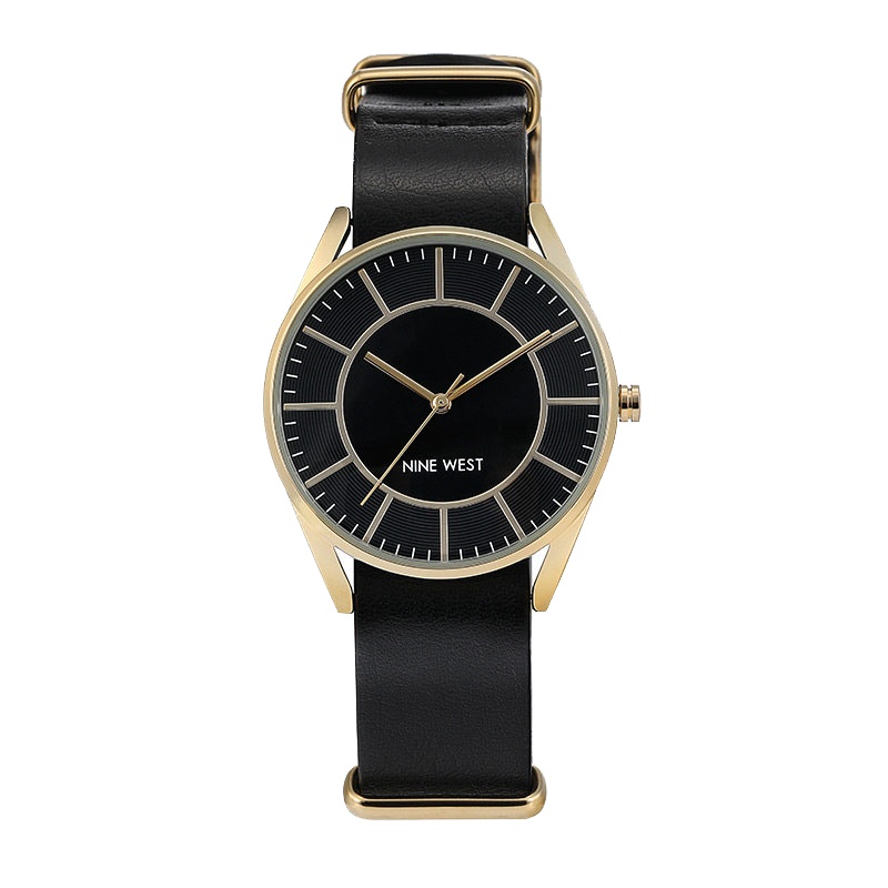 玖熙(NINE WEST)手表华尔街系列简约时尚皮带石英女士手表NW/1942BKBK