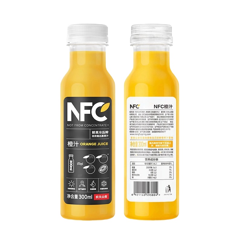农夫山泉 果汁NFC 香蕉苹果口味300ml*24瓶每箱