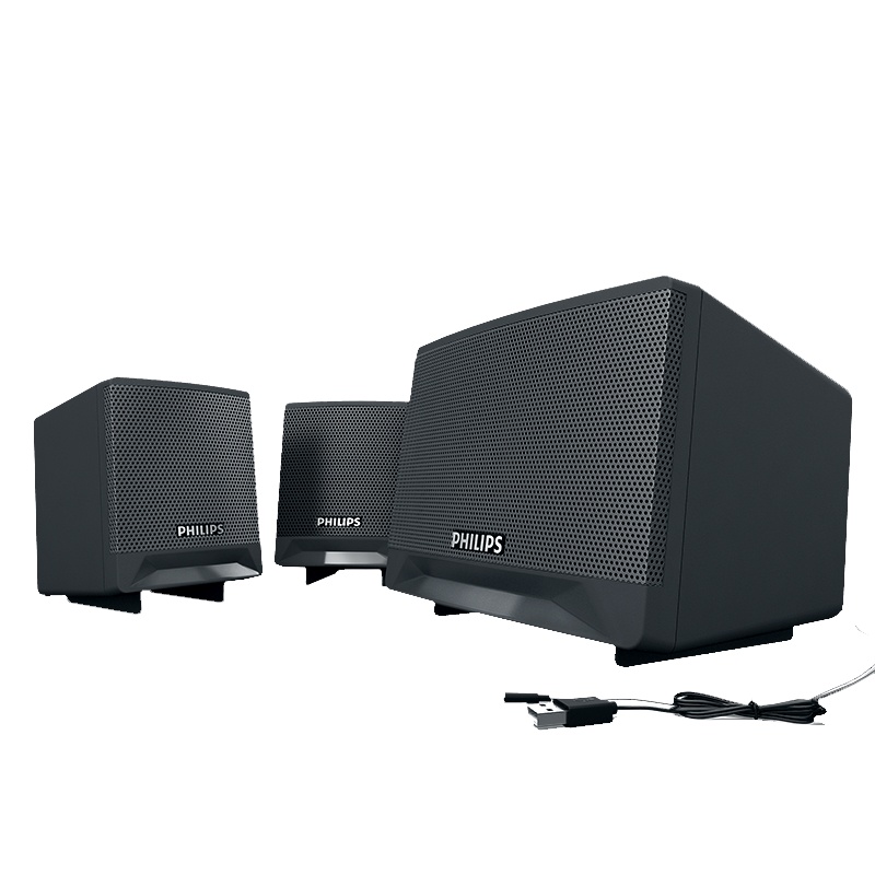 Philips/飞利浦SPA/331电脑音箱家用音响低音炮台式机笔记本usb超重低音喇叭多媒体2.1笔记本台式电脑兼容