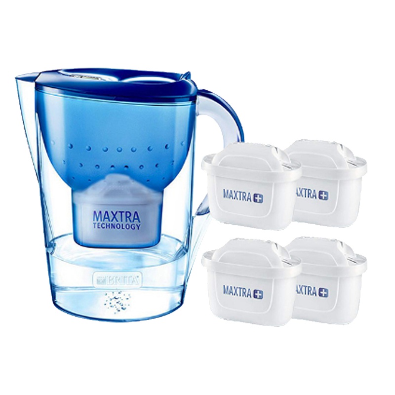 [1壶4芯]碧然德(BRITA)过滤净水器 家用滤水壶 净水壶 金典系列Marella xl 3.5L(蓝色)1壶4芯