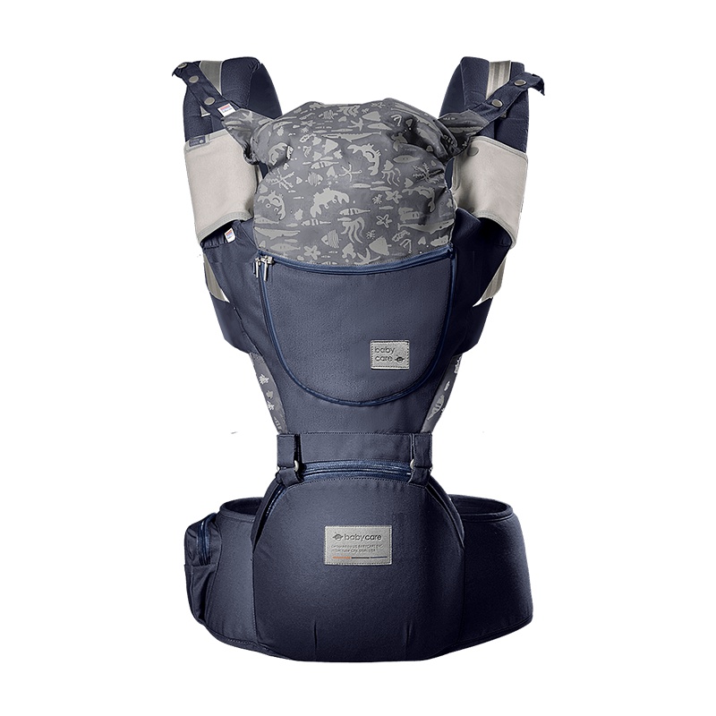babycare婴儿腰凳背带 多功能宝宝腰凳双肩背带四季透气抱带腰凳 凝蓝 9895 30*18*24 凝蓝