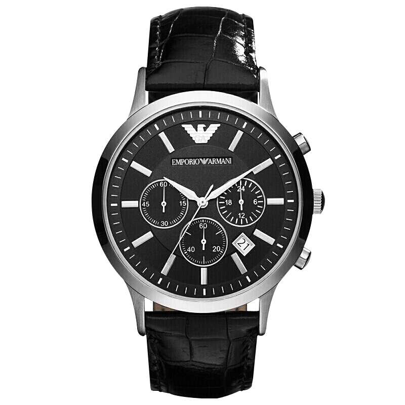 阿玛尼(EMPORIO ARMANI)三眼计时手表欧美品牌商务时尚男士石英表 AR2447