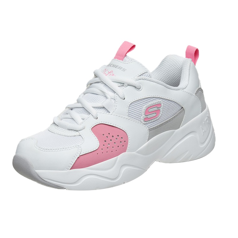 Skechers斯凯奇休闲运动鞋女子厚底老爹鞋防滑轻便熊猫鞋88888358-WPK