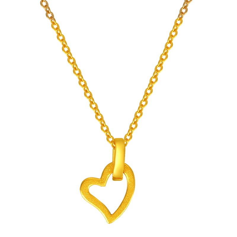 金一国囍足金黄金精品甜蜜爱心新款黄金项链时尚套链送女士(计价)ABC039