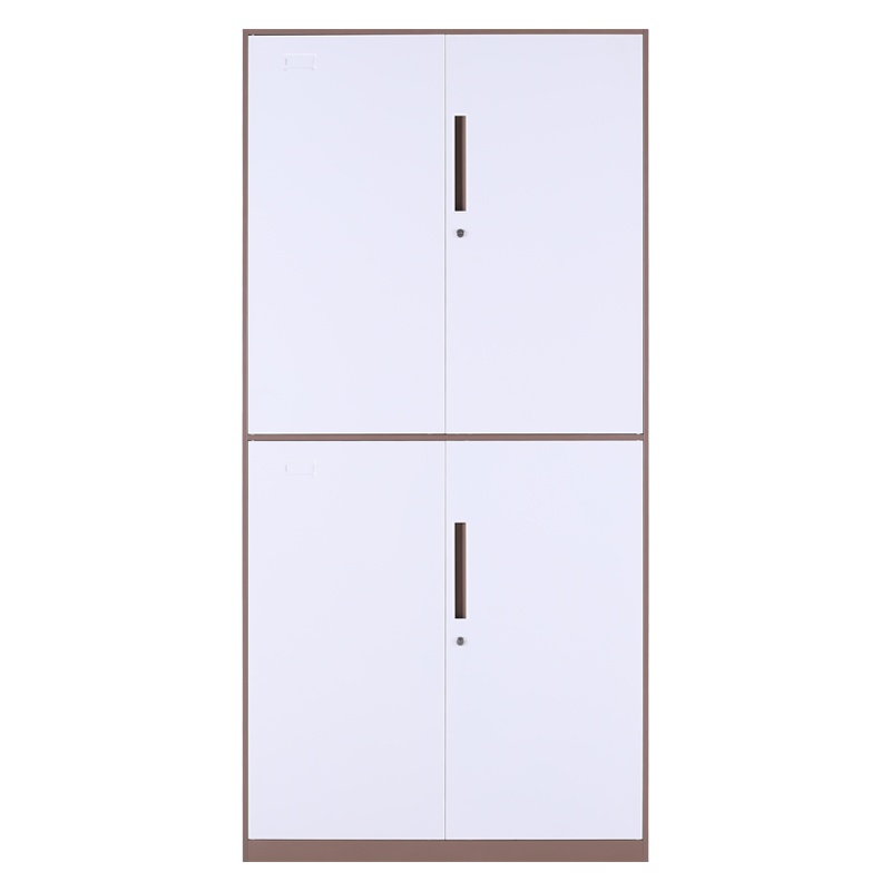 震海 通双节文件柜办公柜咖套白档案资料柜办公柜类钢制加厚办公室储物柜 家用书柜