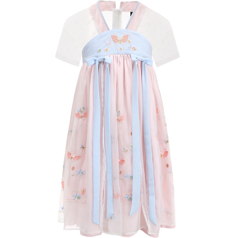 旗铂Qibo蝶庄汉服中国风唐装超仙春装襦裙古装连衣裙