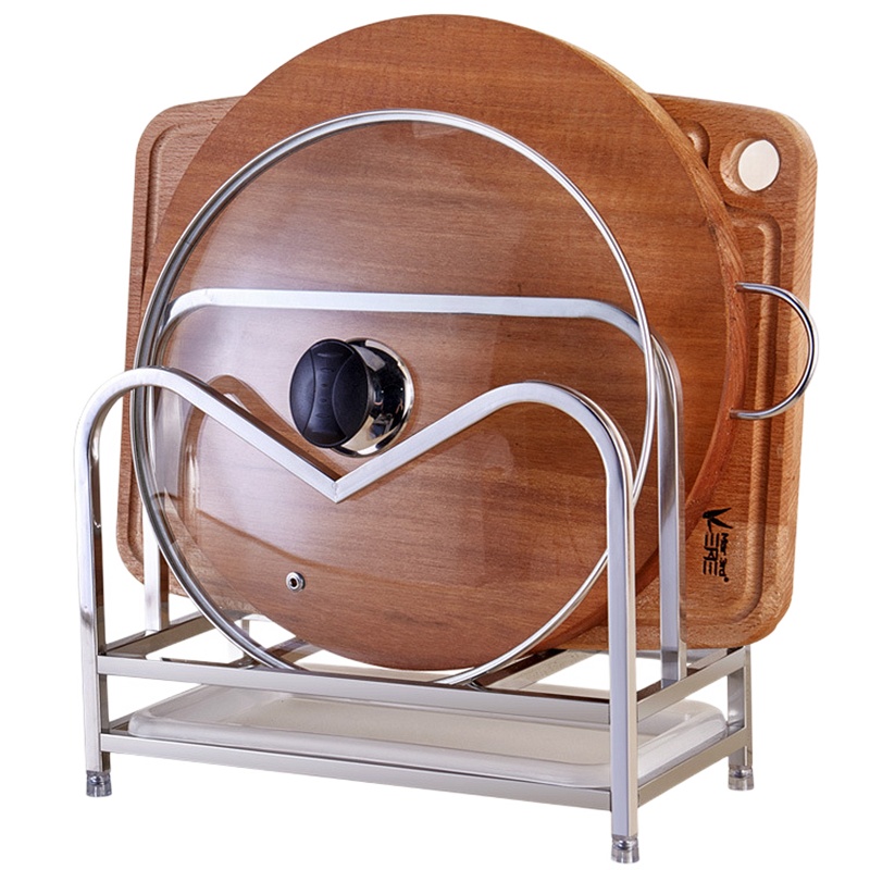 弘拜 304不锈钢锅盖架 砧板架大号菜板架 厨房置物架收纳架案板架