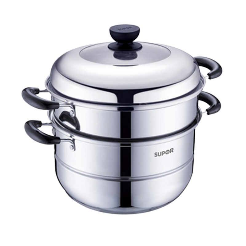 苏泊尔(SUPOR)好帮手不锈钢双层复底蒸锅SZ26B13 26cm(J)