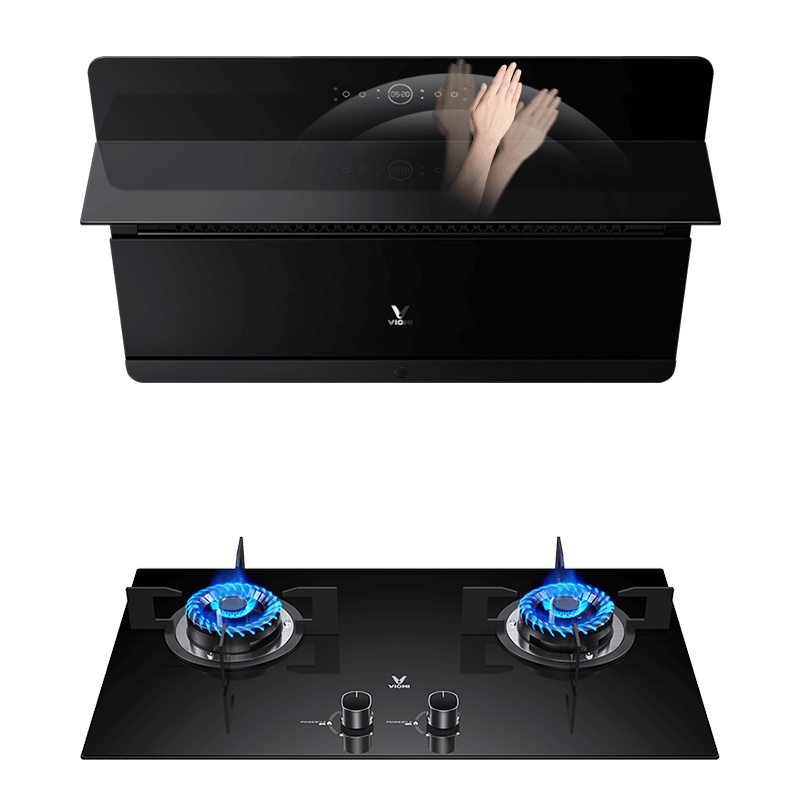 云米(VIOMI) wing侧吸烟灶套餐 20立方 挥手瞬吸 抽油烟机燃气灶具天然气烟灶套装VC503+VG203