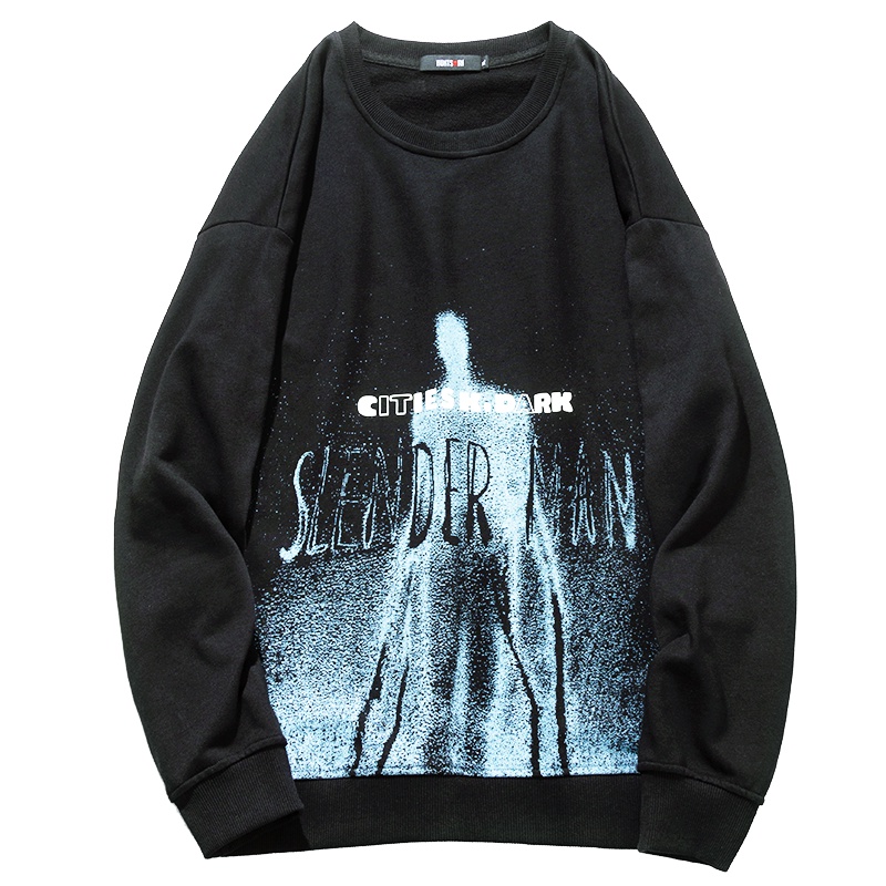 海德斯曼 黑色圆领卫衣男2019秋季新套头欧美街头明星同款潮15226