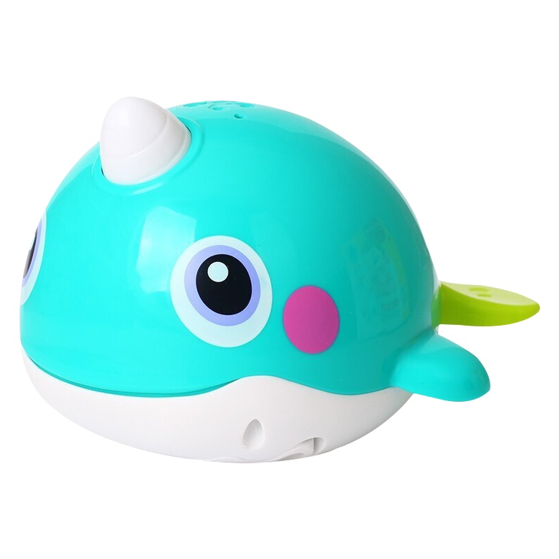 汇乐宝宝洗澡游泳玩伴电动鱼感应好奇戏水玩具儿童喷水小动物鲸鱼独角鲸