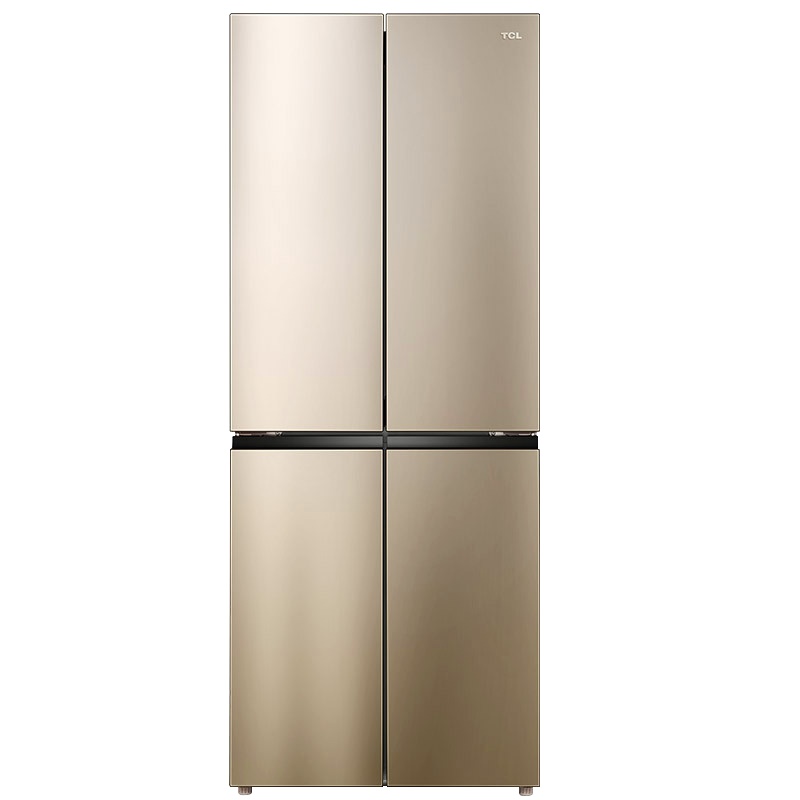 TCL 405升 四开门冰箱 风冷无霜 电脑控温 AAT负离子养鲜 超薄机身 十字对开门冰箱 R405V1-U(晨曦金)