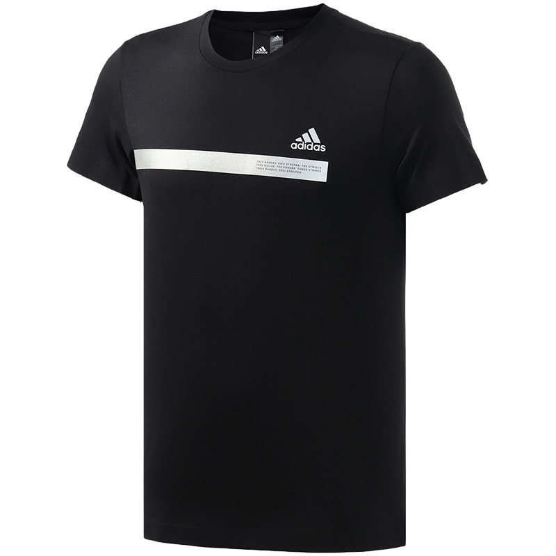 阿迪达斯男服装短袖T恤透气运动休闲服装DZ2214